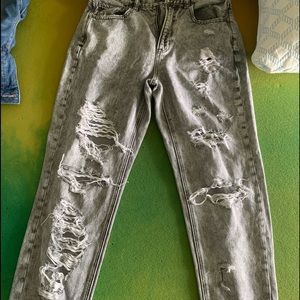 American Eagle distressed mom jeans